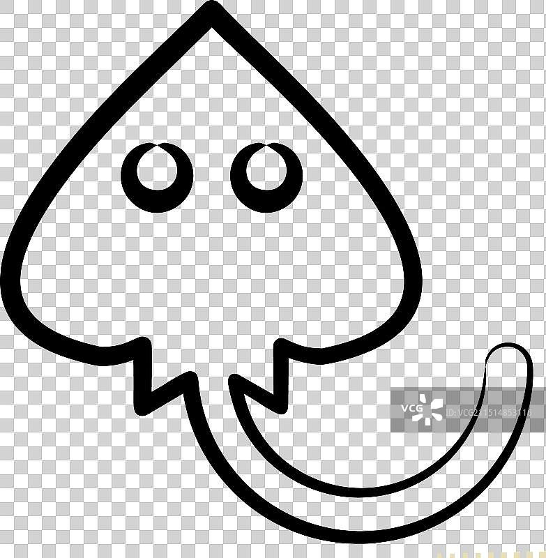 与海洋象征相关的手绘蝠鲼图标图片素材