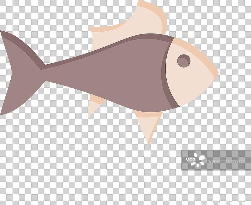 与海洋相关的孔雀鱼扁平风格图标图片素材