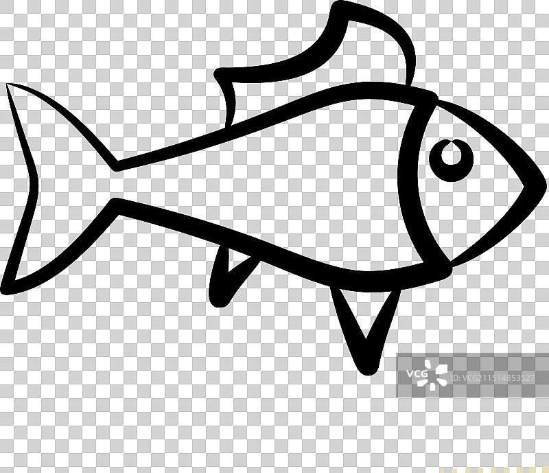 手绘风格观赏鱼图标图片素材