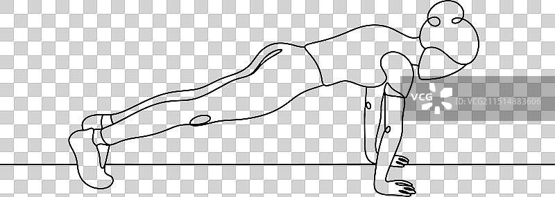 年轻女子平板支撑图片素材