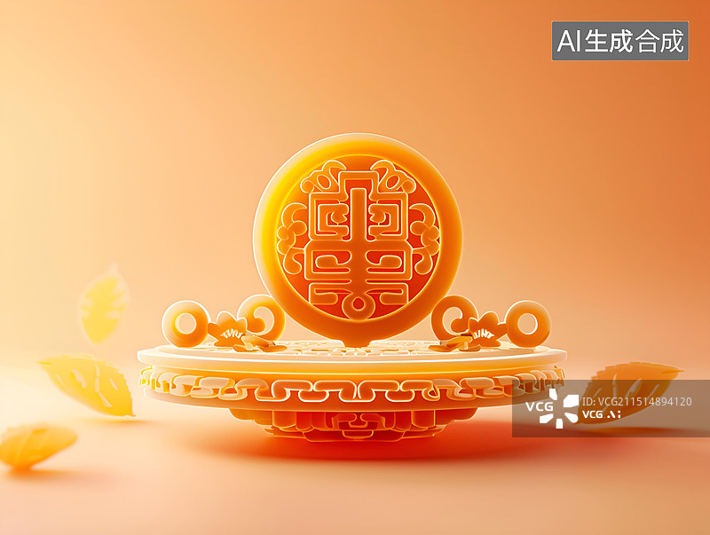 【AI数字艺术】玉质感传统美食中秋月饼图片素材