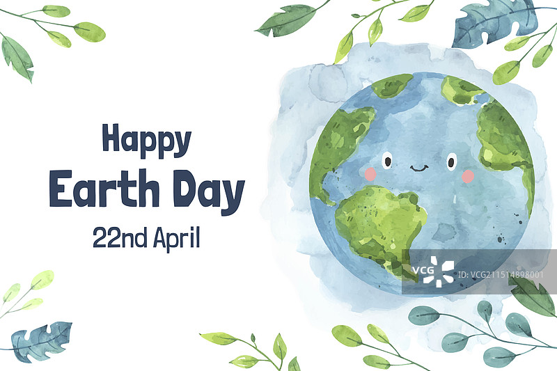世界地球日水彩背景图片素材