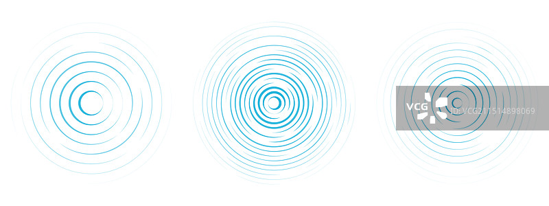 同心波纹圆线径向信号图片素材
