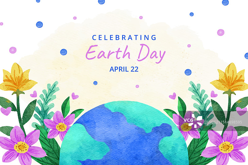 世界地球日水彩背景图片素材