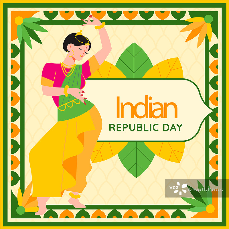 扁平风格印度共和国日图片素材