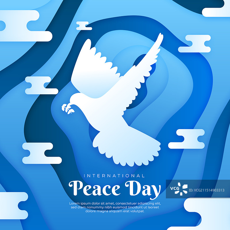 纸质风格国际和平日图片素材