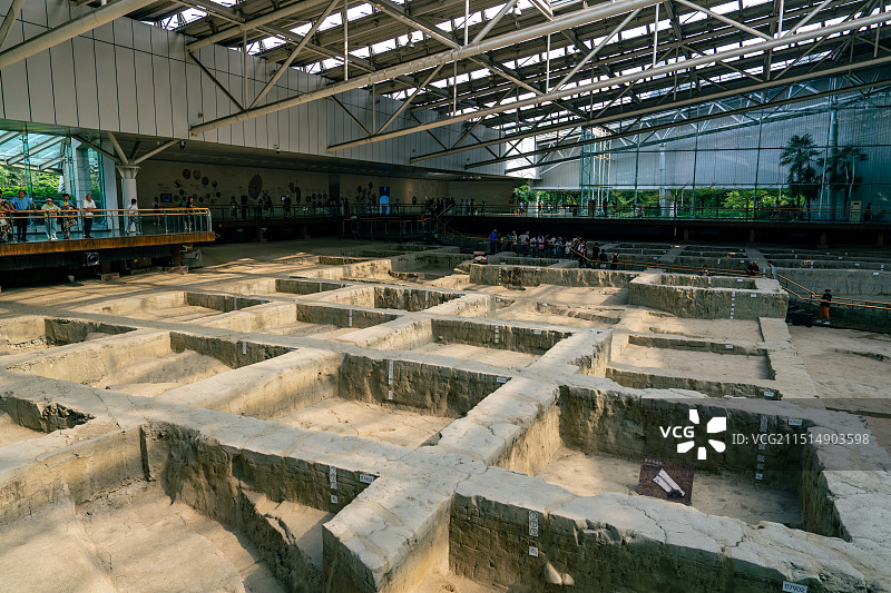 金沙遗迹发掘现场“祭祀区”~成都金沙遗址博物馆图片素材