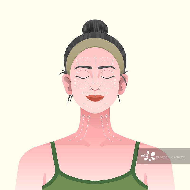 女士面部按摩技巧图片素材