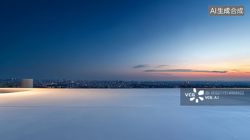 【AI数字艺术】城市夜景广场平台背景图片素材