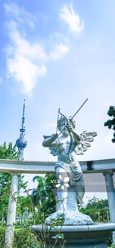 佛山市文华公园丘比特雕塑图片素材