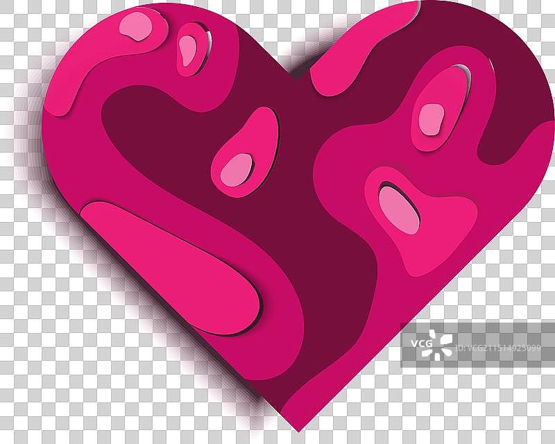 分层剪纸爱心图片素材