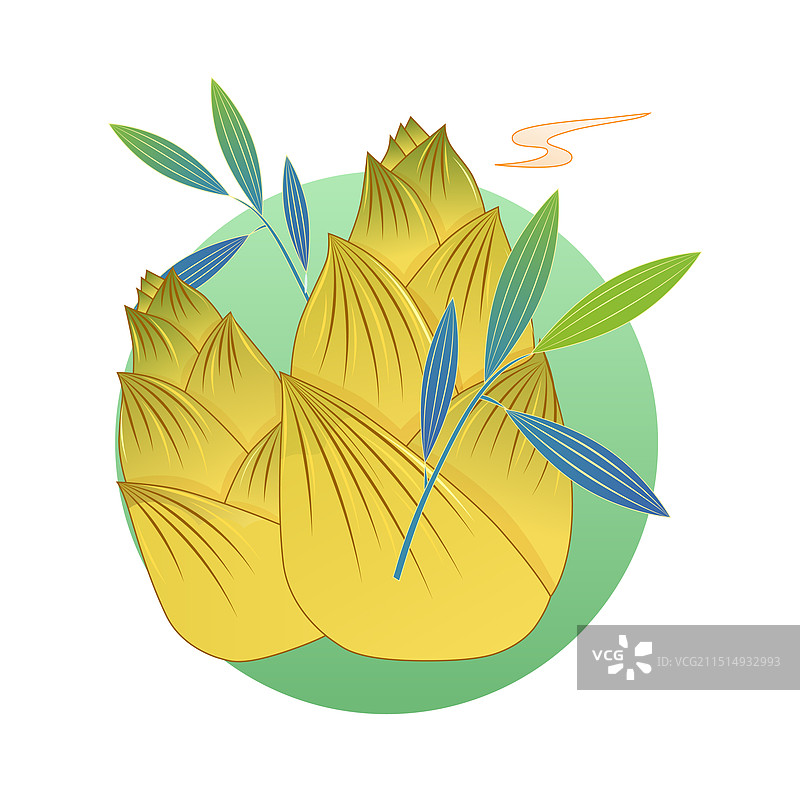 新鲜的竹笋矢量插画图片素材