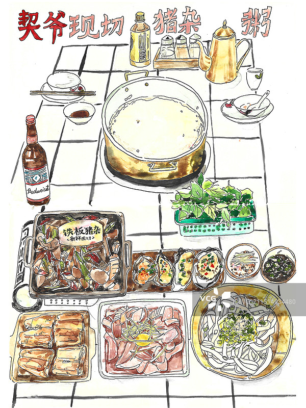 广式猪杂粥图片素材
