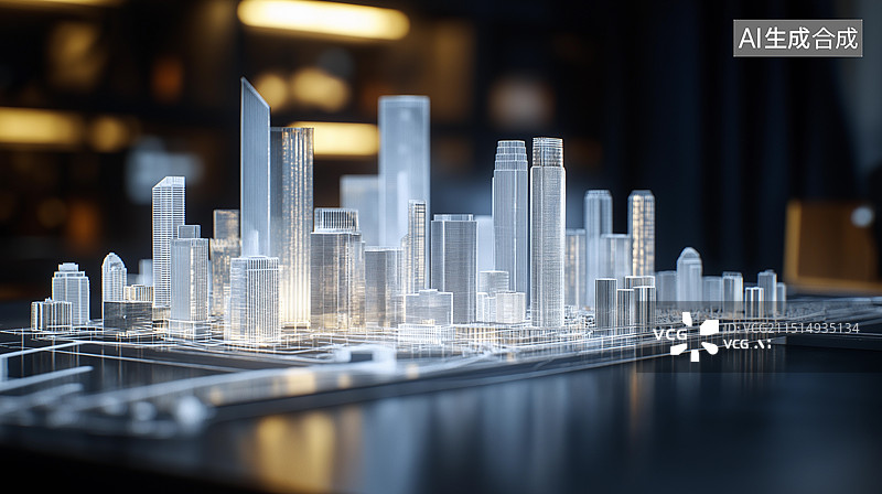 【AI数字艺术】未来城市规划模型图片素材