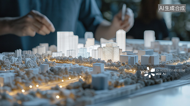 【AI数字艺术】未来城市规划模型图片素材
