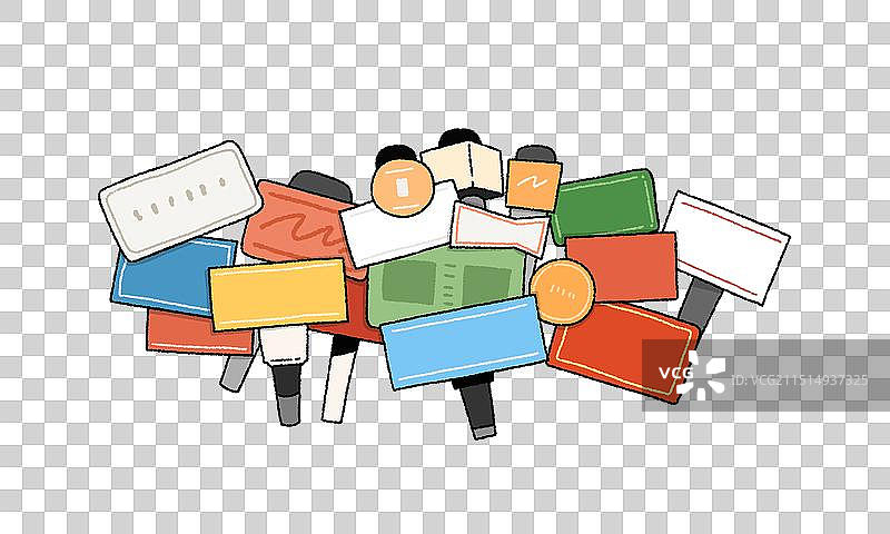 采访元素，很多麦克风手牌图片素材