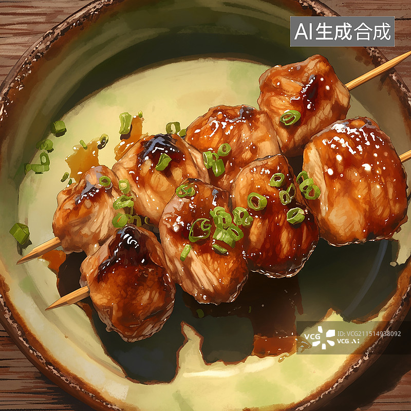 【AI数字艺术】日式美食烧鸟图片素材