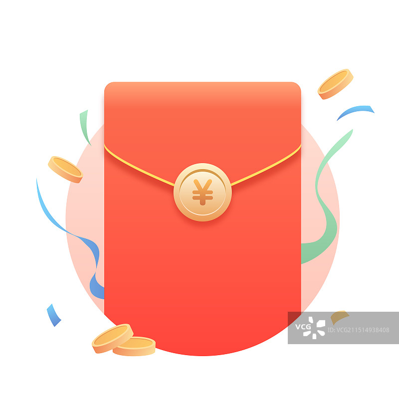 红包金币活动矢量插画素材图片素材