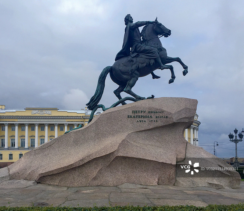 十二月党人广场上的彼得大帝青铜骑士像图片素材