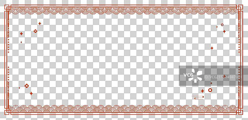 新年春节剪纸风格复古风插画边框背景图片素材