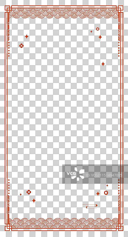 新年春节剪纸风格复古风插画边框背景图片素材