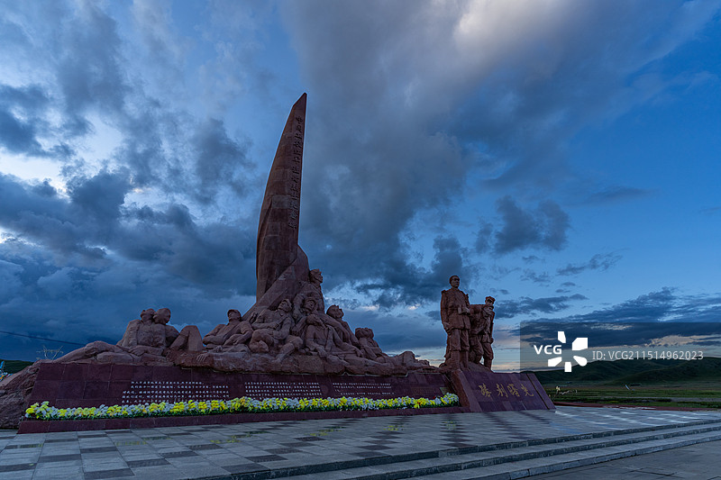 红军长征过草地纪念碑图片素材