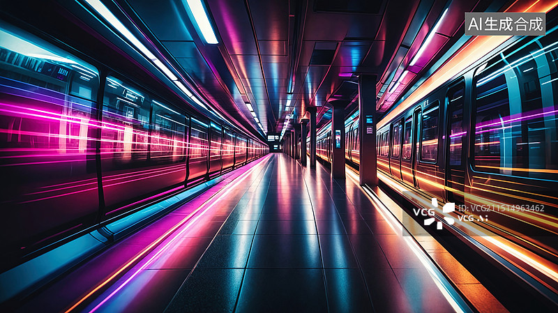 【AI数字艺术】未来地铁站图片素材