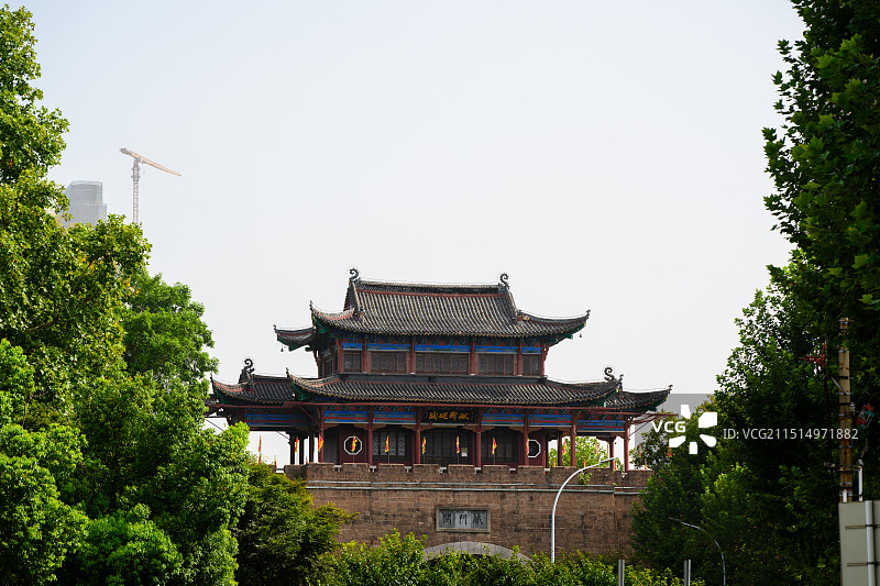 湖北省武汉汉阳晴川阁铁门关历史建筑图片素材