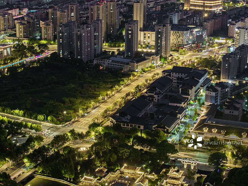 嘉兴平湖夜景图片素材