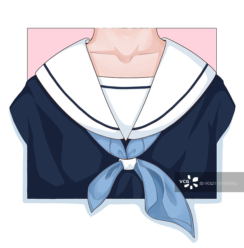 手绘插画日式校服制服图片素材