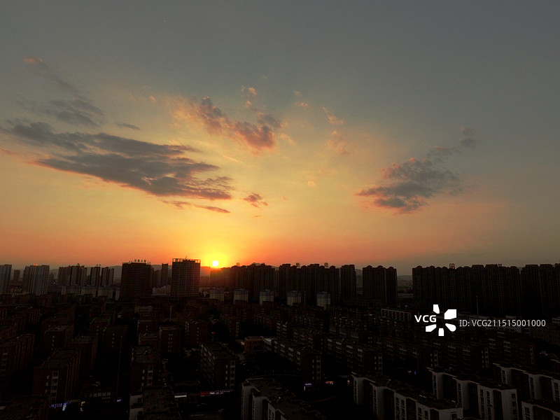 魏都大同_日落瞬间图片素材