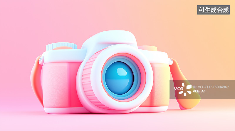 【AI数字艺术】3D卡通照相机图片素材
