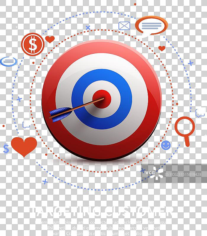 击中靶心的红色飞镖图片素材