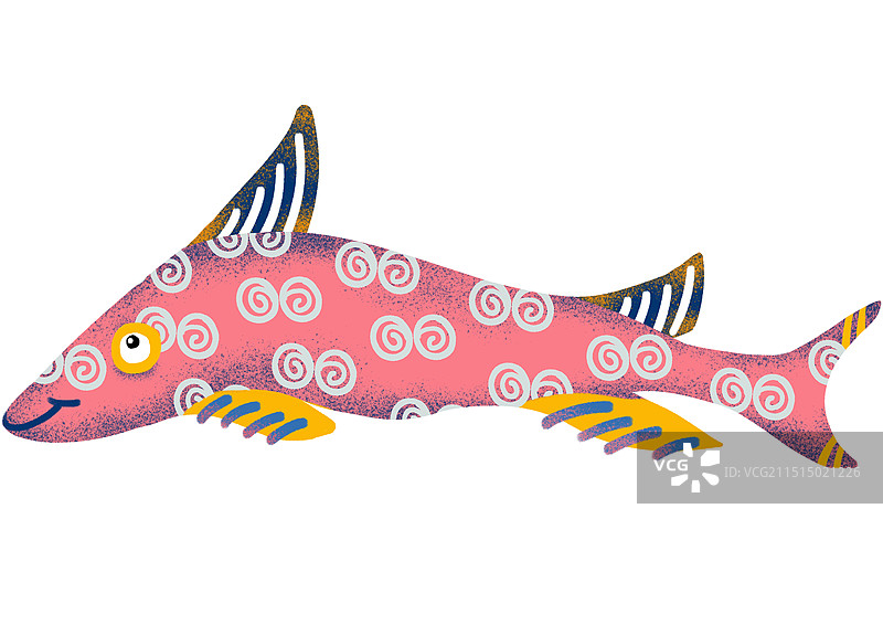 铜鼓纹样插画——鱼纹图片素材