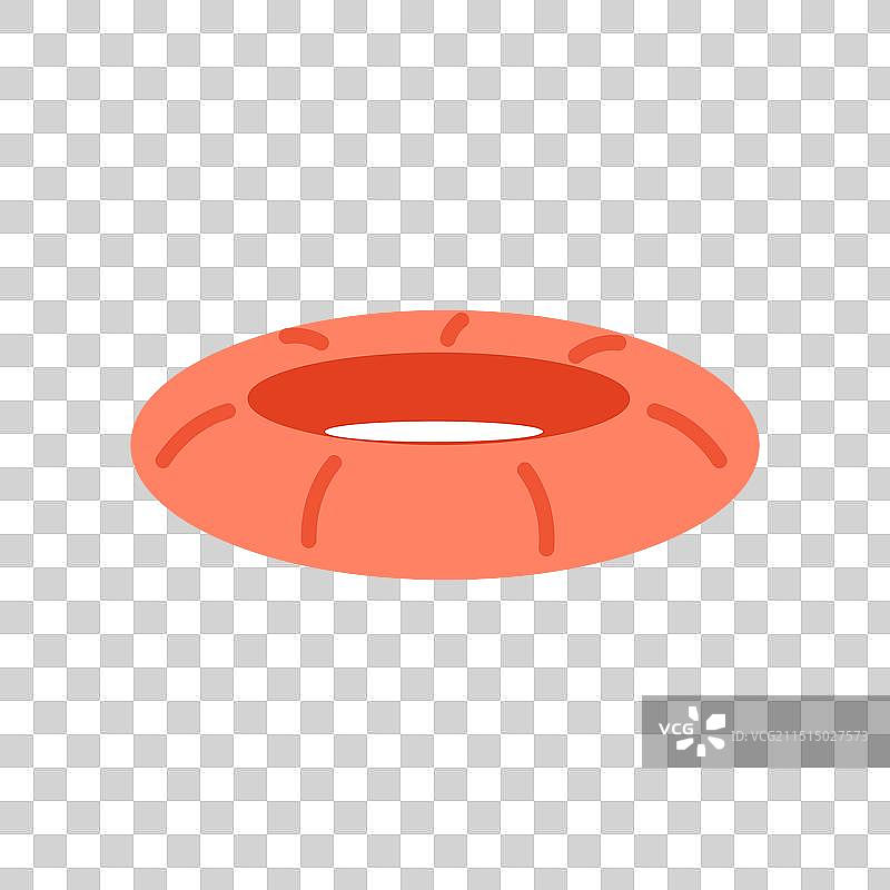 珊瑚色充气游泳圈图片素材
