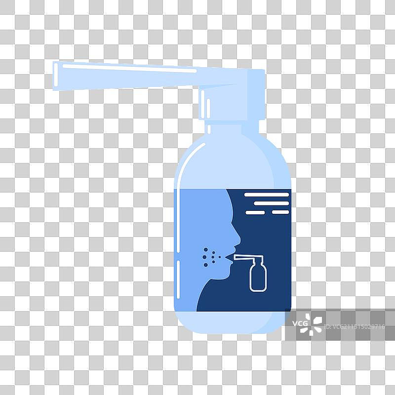 治疗喉咙痛的喷雾疾病女性剪影图片素材