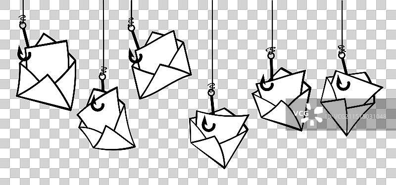 带鱼钩的信封（联系我们与社交）图片素材