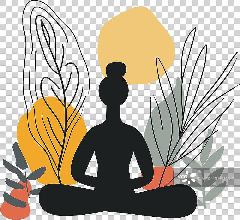 扁平风格瑜伽敬礼图片素材