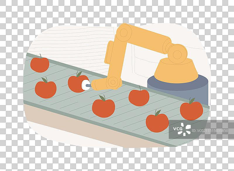 分拣和包装机器人隔离卡通图片素材