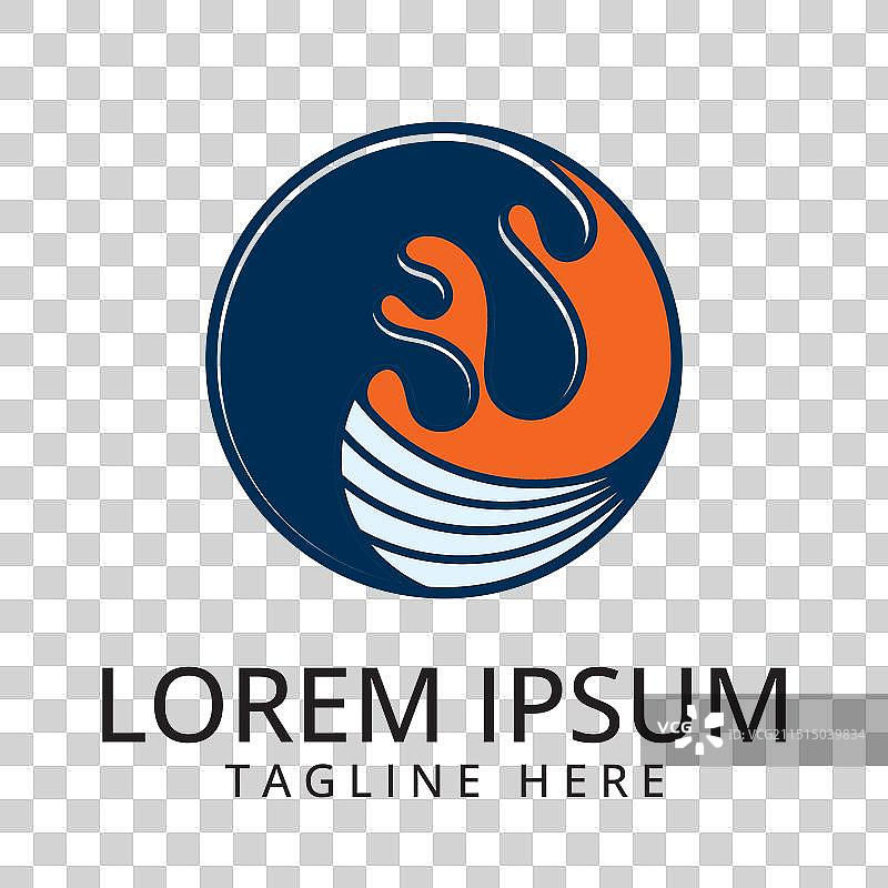 海浪图标logo设计图片素材