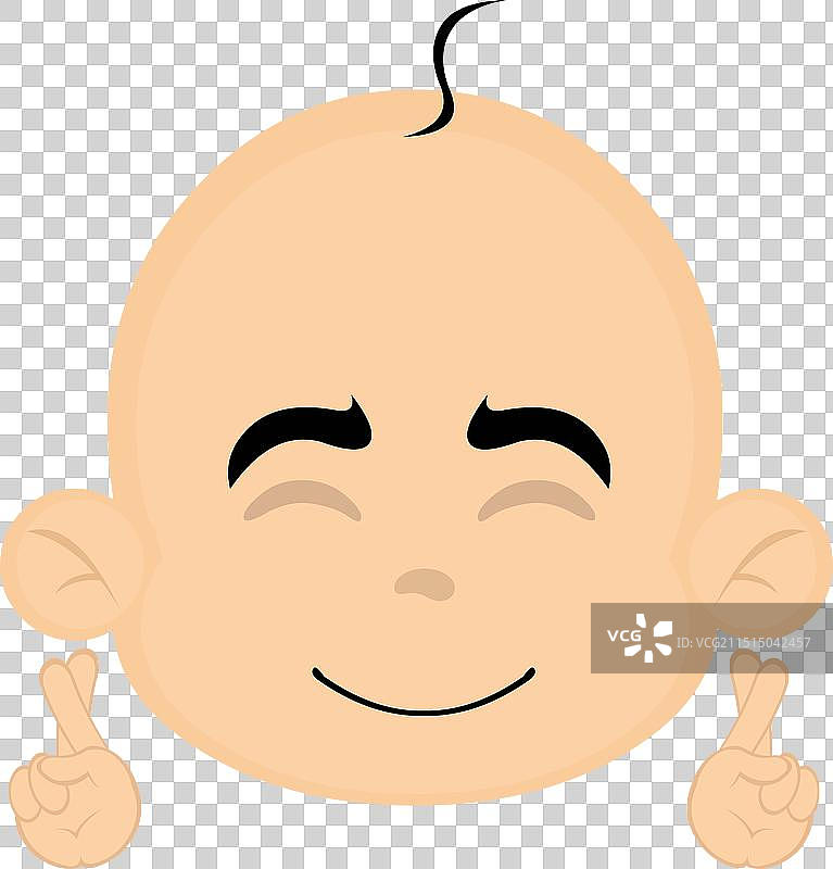 卡通宝宝头像，双手交叉祈祷图片素材