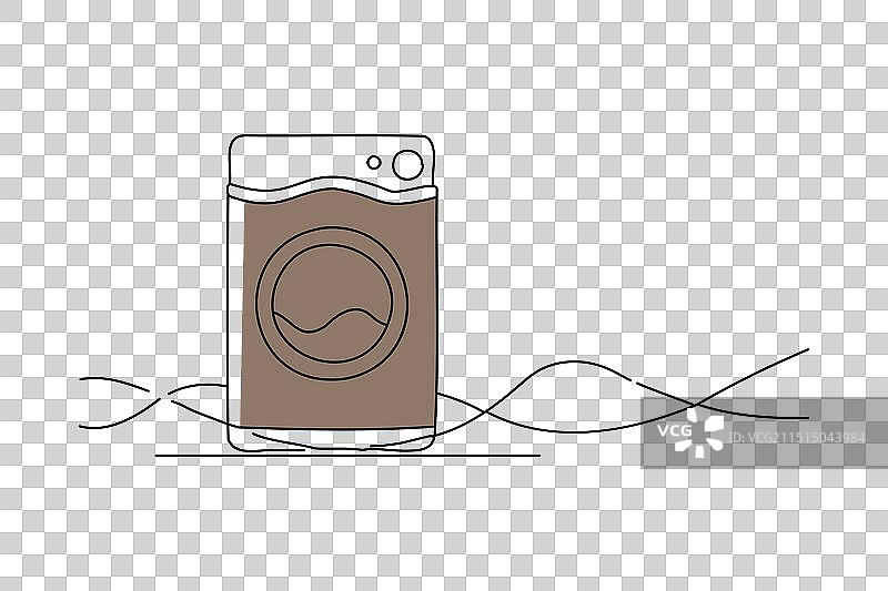 烘干机涂鸦连续线条艺术图片素材