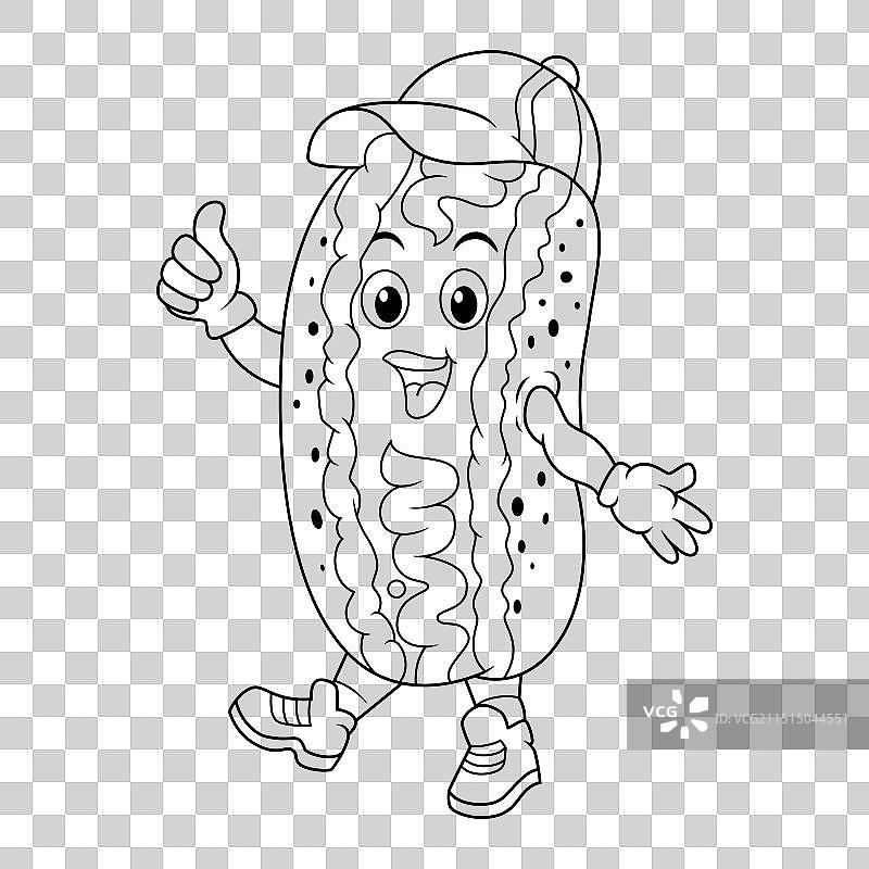 卡通趣味热狗点赞线条艺术图片素材