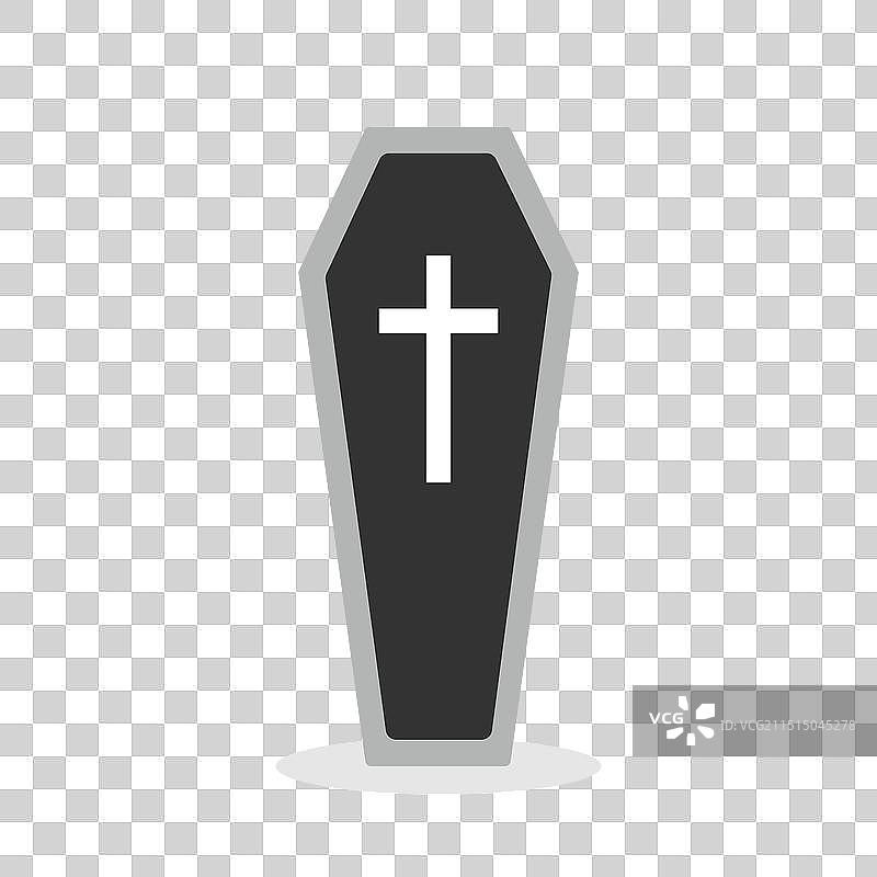 孤立的木制棺材图标图片素材