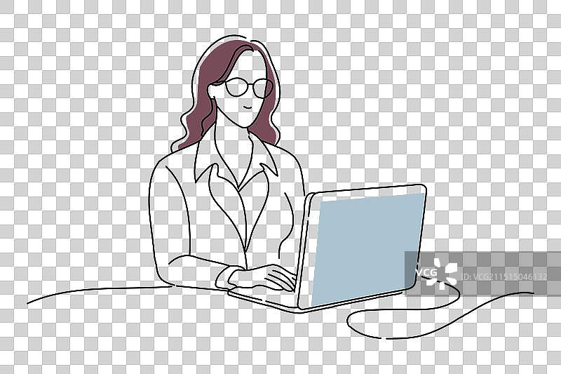 在线图像女性讲师涂鸦连续图案图片素材