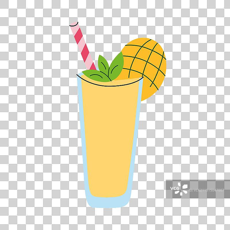 玻璃杯芒果饮品图片素材