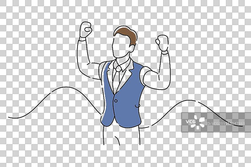 喜悦的西装革履的职业男士图片素材