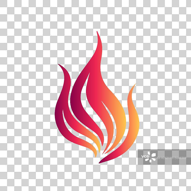 白色背景上美丽的红色火焰图标图片素材
