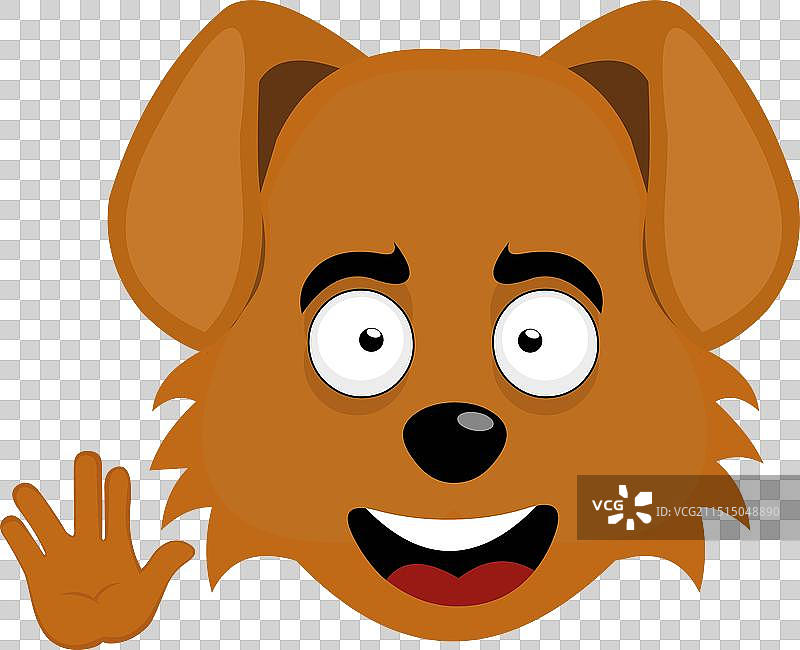 行瓦肯举手礼的狗狗头像图片素材