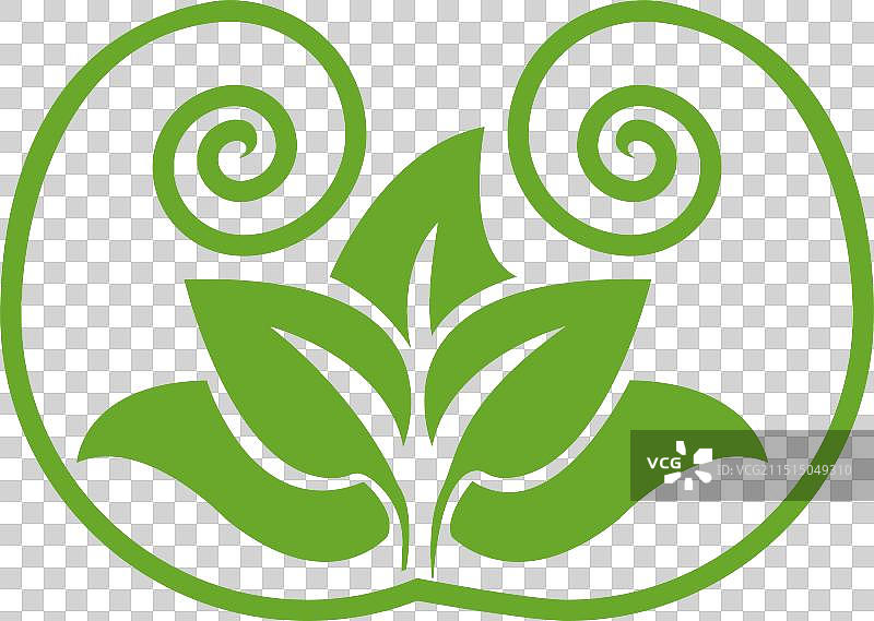 绿色叶子蔬菜食品有机食品标志图片素材